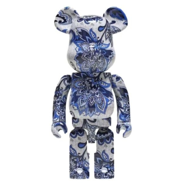 Bearbrick Innersect Blue and White Porcelain 400% Figure 28cm 11.02inches