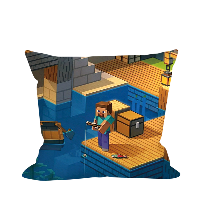Minecraft Steve Fishing Soft Stuffed Plush Pillow Multiple Sizes