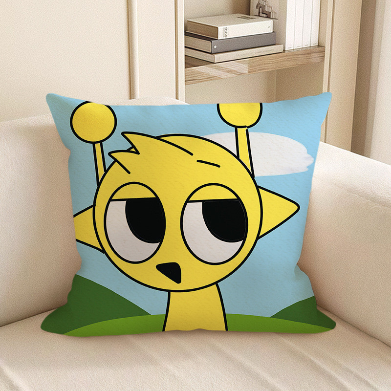 Sprunki Incredibox Yellow Simon Blue Sky Soft Stuffed Plush Pillow Multiple Sizes