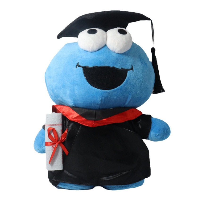 Cookie Monster Sesame Street Graduation Soft Stuffed Plush 34cm 13.38inches
