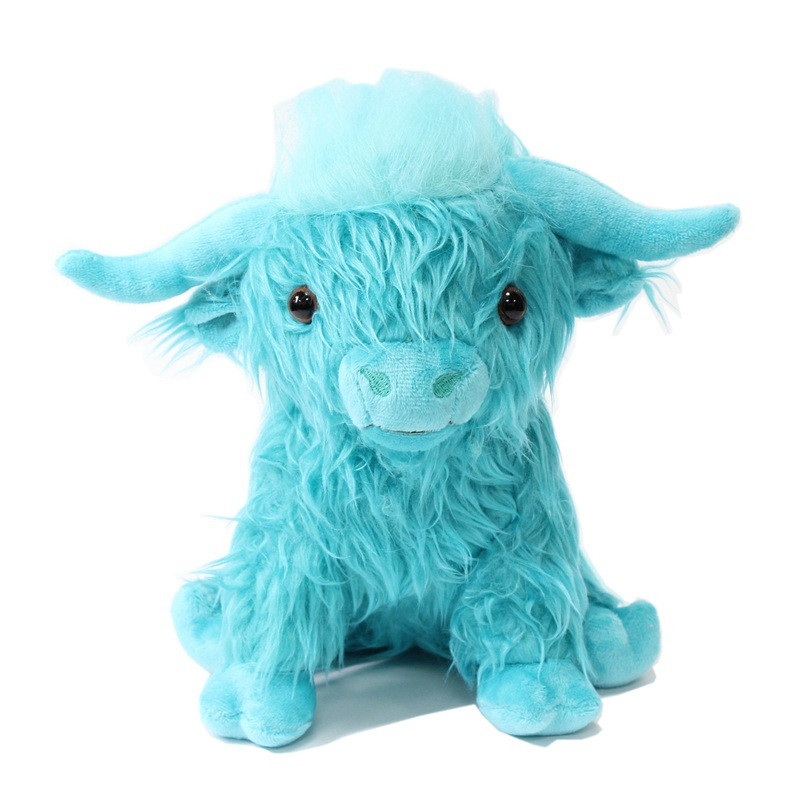 Living Nature Highland Cow Blue Plush Toy 25cm 9.8inches