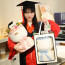 Graduation Bear Plush Bouquet 40cm 15.75inches Pink Blue