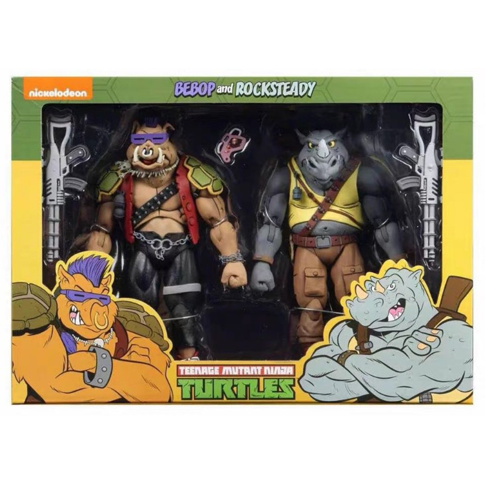 Teenage Mutant Ninja Turtles Bebop and Rocksteady 7 Inches Action Figures 2 Pack