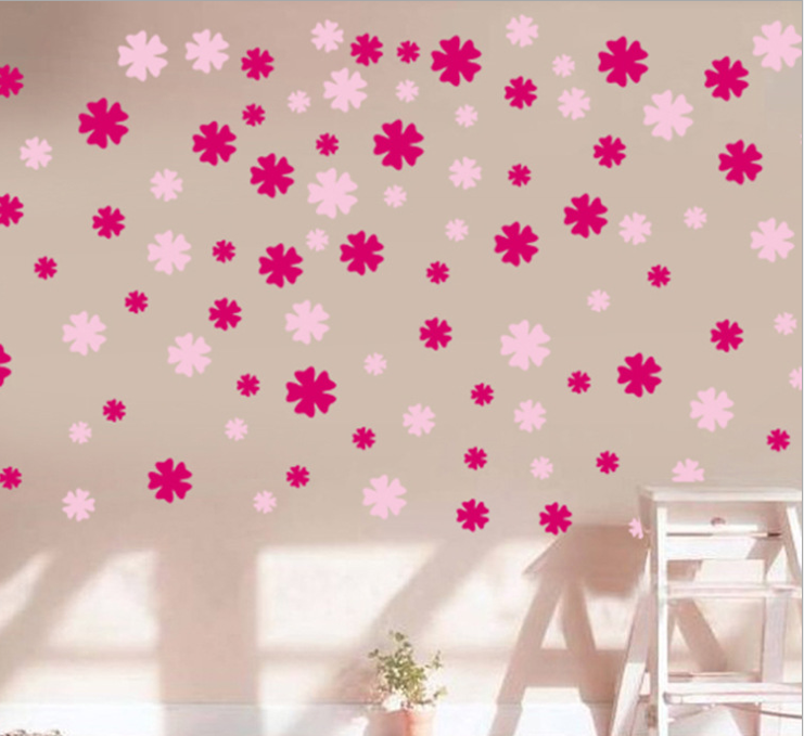 Pink Flower Shower Wall Decal Sticker