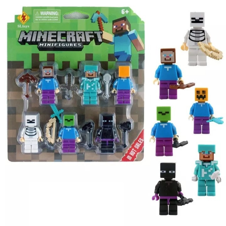 Minecraft Minifigure Toy 6 Pc Set