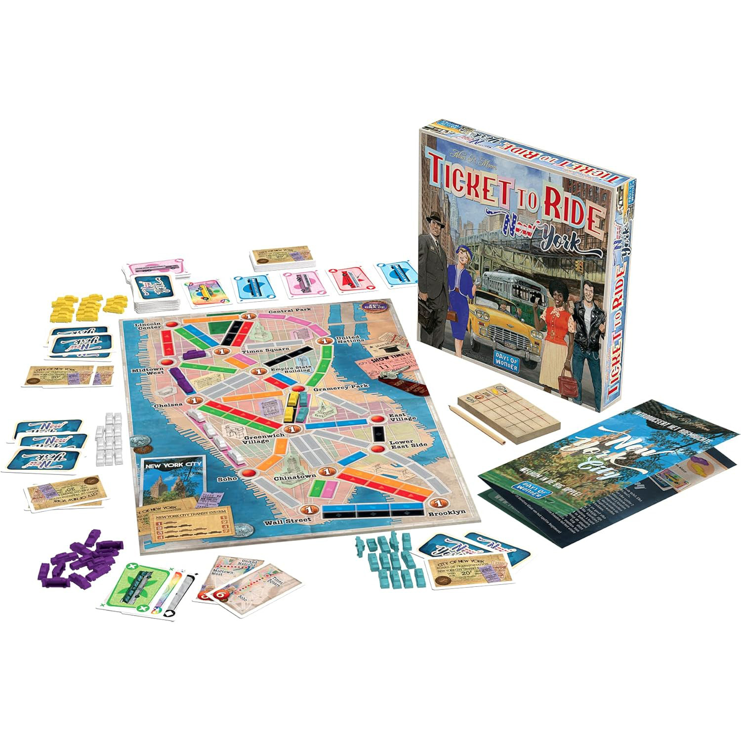Ticket To Ride New York: Family Trains Network and Route Building Board Game