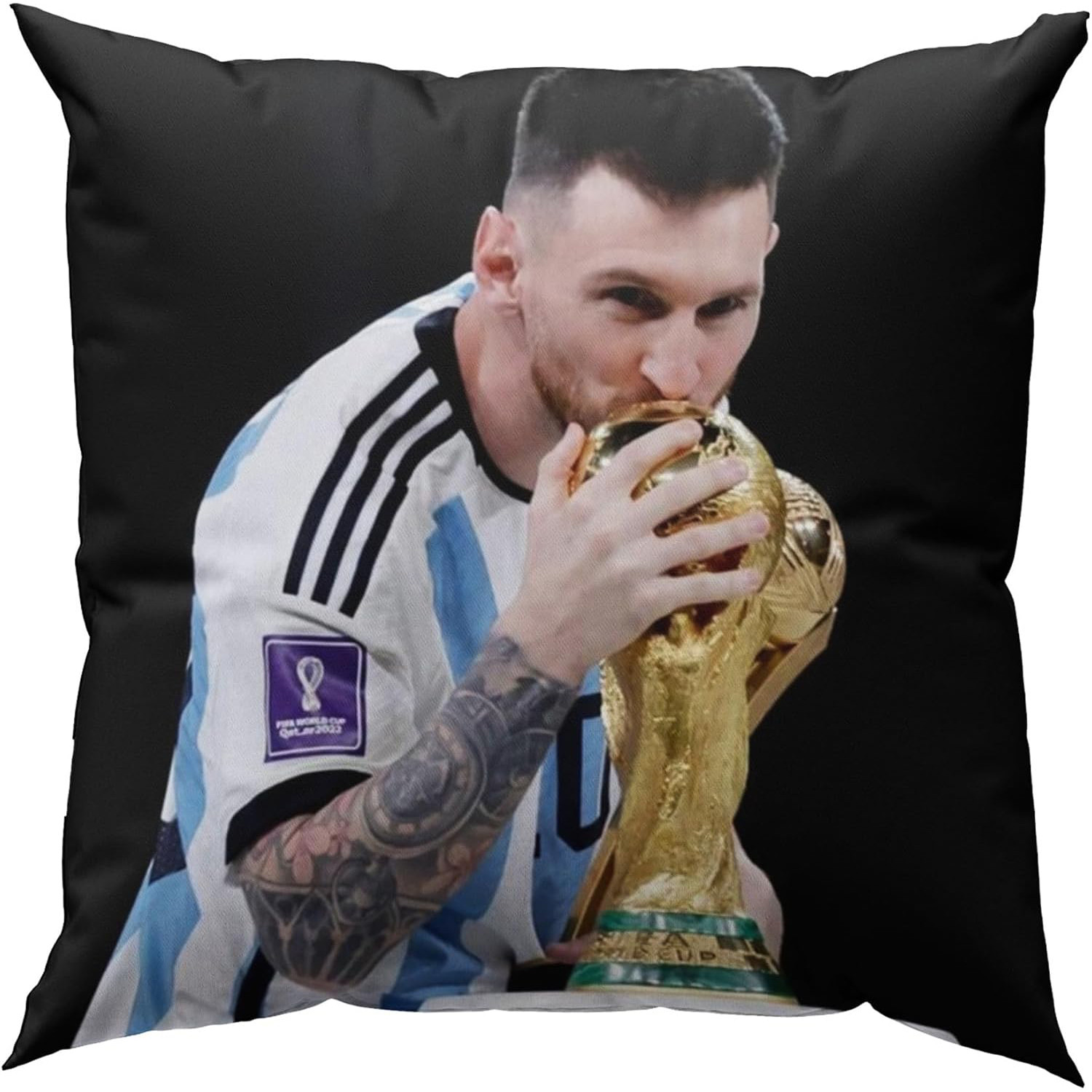 Lionel Messi Kissing Trophy Soft Stuffed Plush Pillow Multiple Sizes