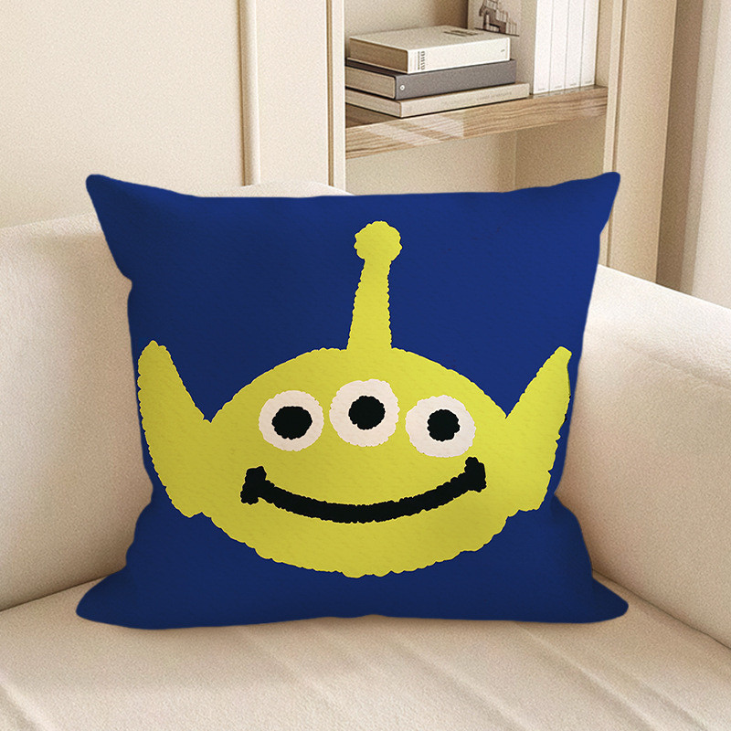 Disney Toy Story Green Alien Blue Background Soft Stuffed Plush Pillow Multiple Sizes