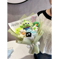 Toy Story Green Alien Soft Plush Flower Bouquet Graduation Mother's Day Gift 35cm 13.78inches