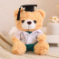 White Graduation Bear in Medical Doctor Robe Soft Stuffed Plush 23cm 9 inches Pink Green