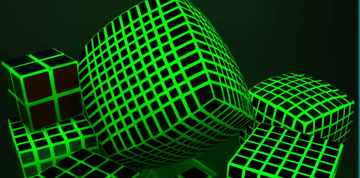 Glow in Dark 11x11 Rubiks  Cube