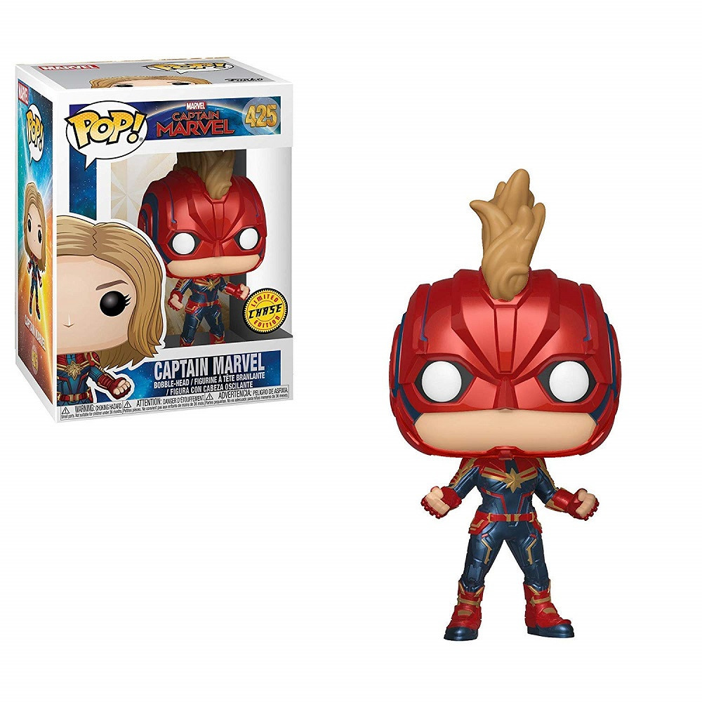 Funko Pop! Marvel: Captain Marvel - Captain Marvel Masked Chase Bobblehead