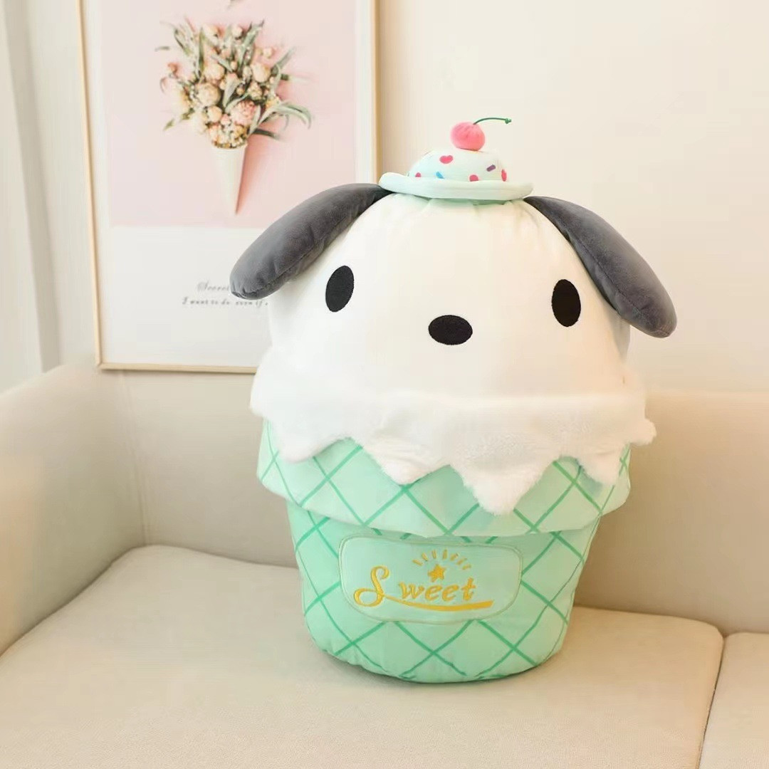 Pochacco Ice Cream Pillow Plush Toy Blanket Set