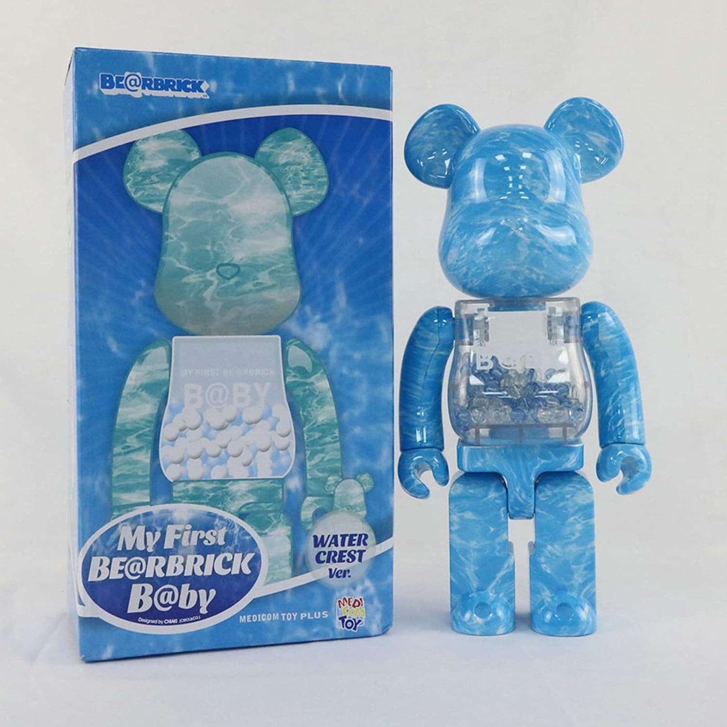 My First Bearbrick Baby Water Crest Version 400% Figure 28cm 11.02inches