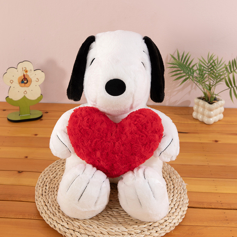 Snoopy Holding Heart Soft Stuffed Plush Multiple Sizes