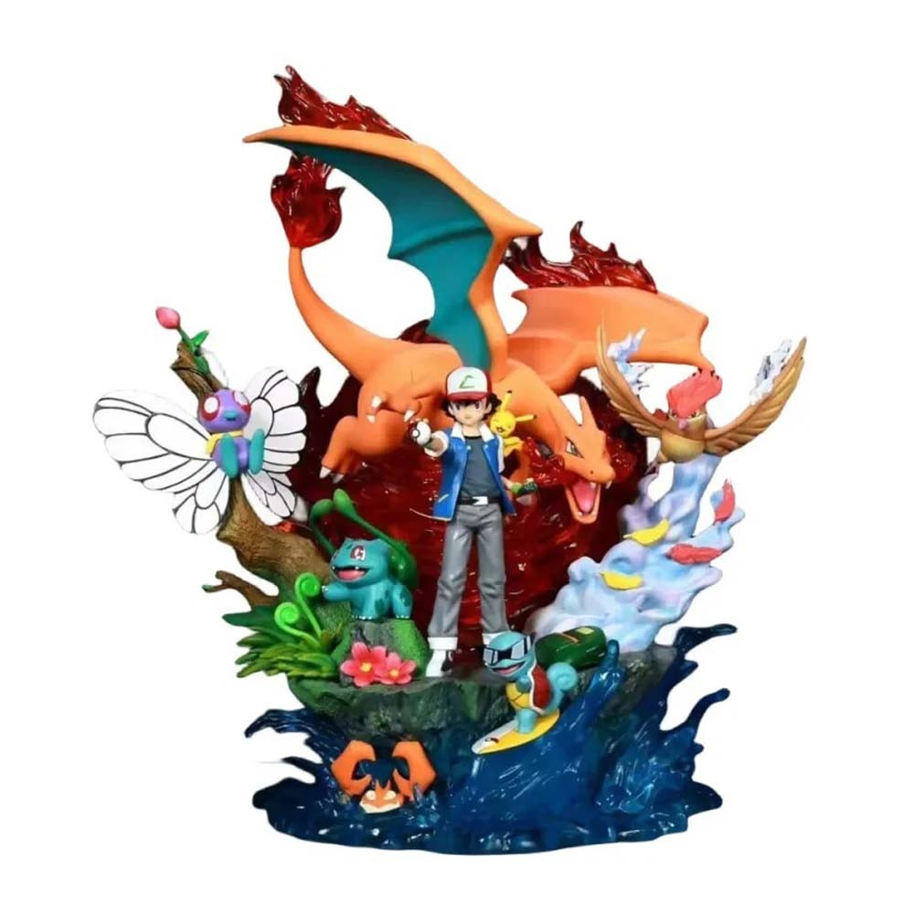 Pokemon Ash Team GK Figure Statue With Light Effect