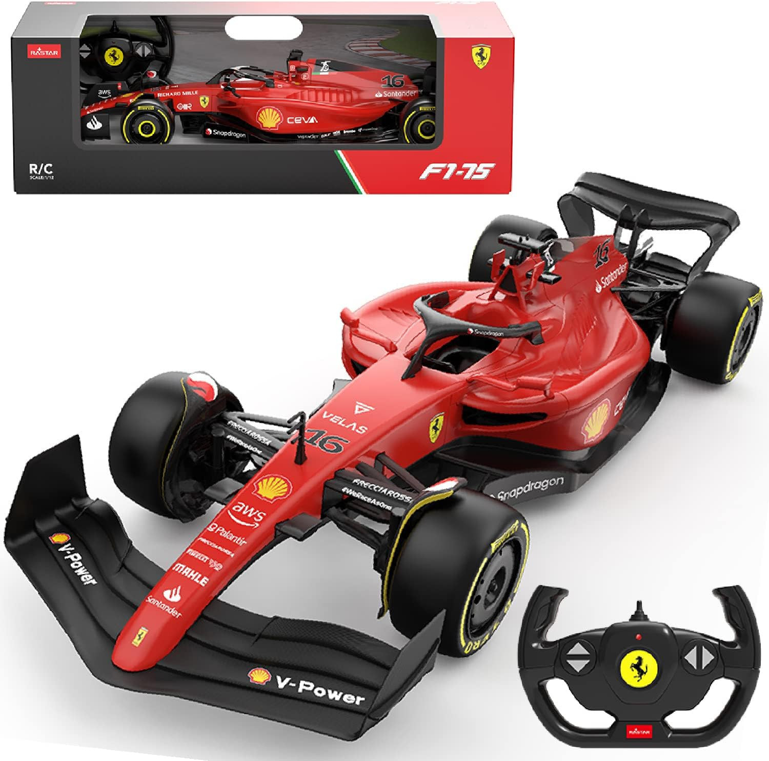Scuderia Ferrari F1-75 Radio Controlled Car 1:12 Toy Car