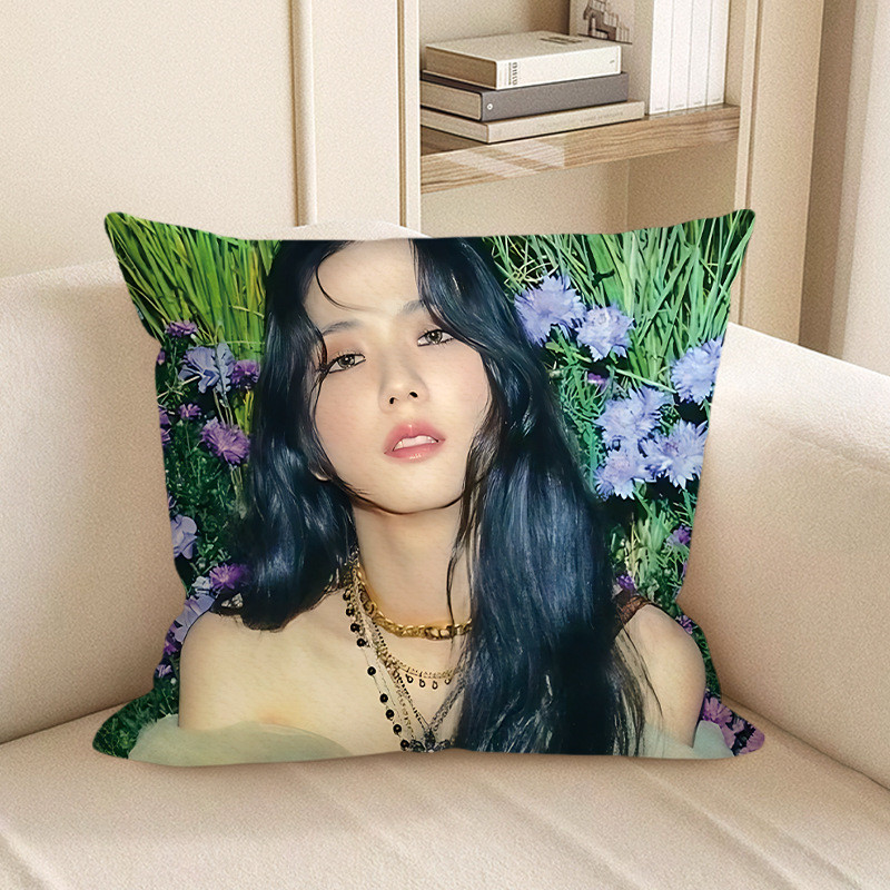 Blackpink Jisoo Flower Portrait Soft Stuffed Plush Pillow Multiple Sizes