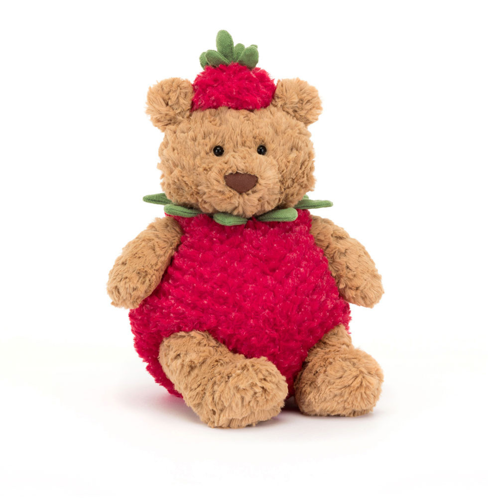 Jellycat Amuseables Bartholomew Bear Strawberry Soft Stuffed Plush 30cm 11.81inches