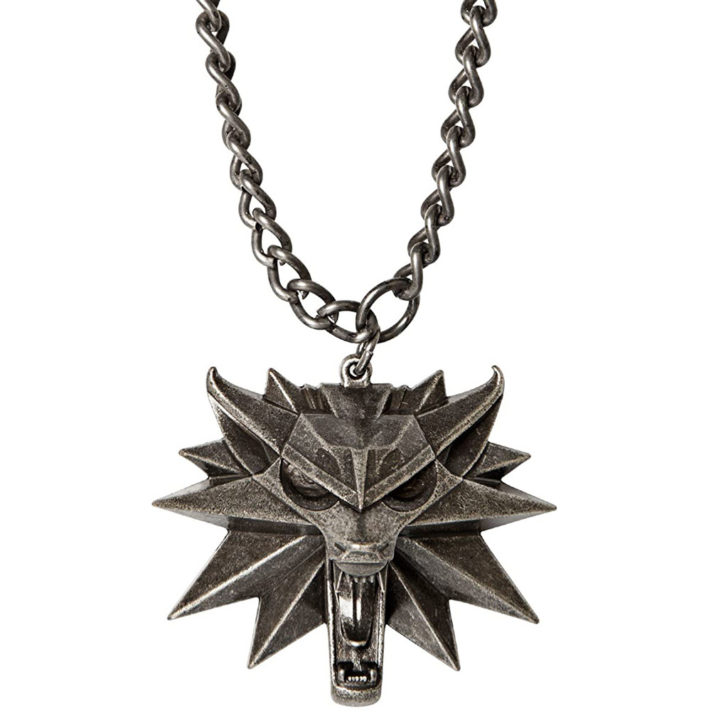 The Witcher 3 Necklace with White Wolf Medallion