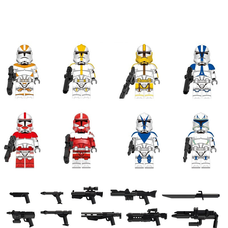 Star Wars Attack Battalion Star Corps Coruscant Guard Legion Brick Minifigure Custom Set 8 Pcs