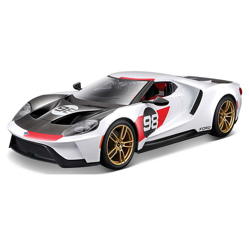 Ford GT Heritage Edition 2021 1:18 Die-cast Alloy Four-Wheel Suspension Toy Car Model