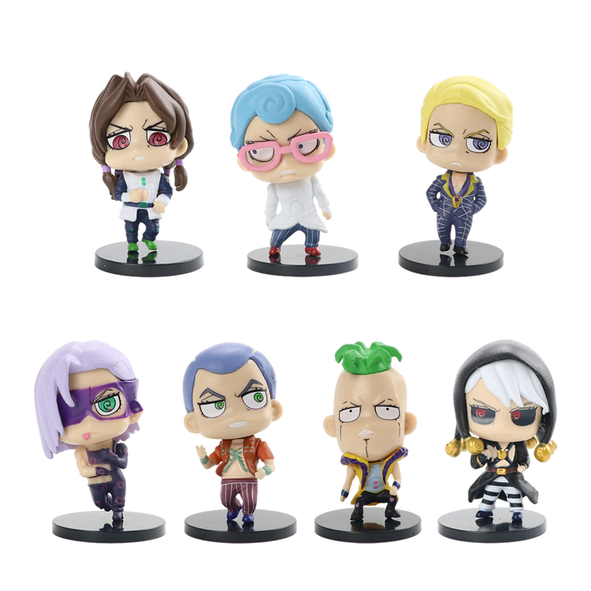 JoJo's Bizarre Adventure Golden Wind Villain Figure Statue 7 Pcs Set