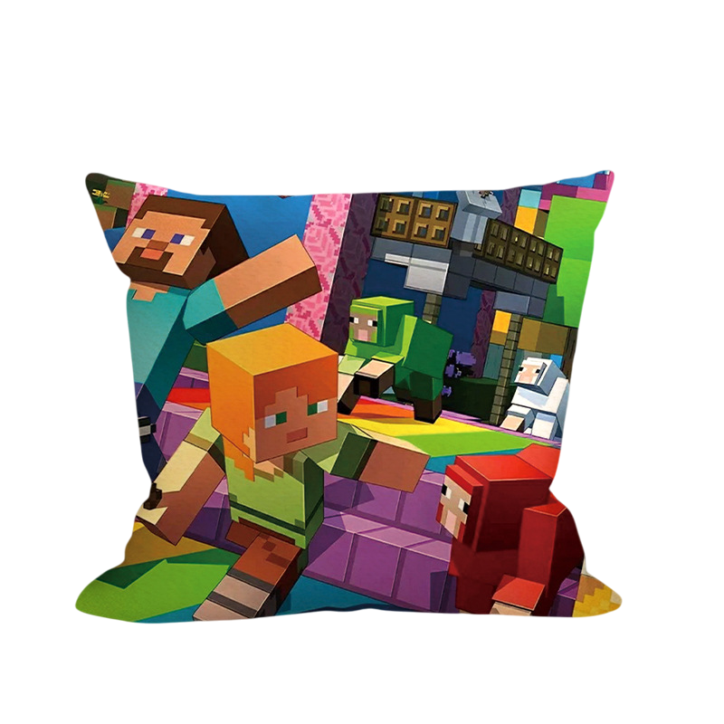 Minecraft Steve Running From Sheep Soft Stuffed Plush Pillow Multiple Sizes