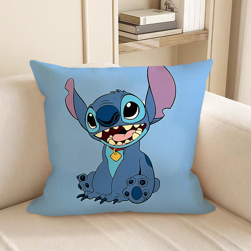 Disney Stitch with Dog Tag Soft Stuffed Plush Pillow Multiple Sizes