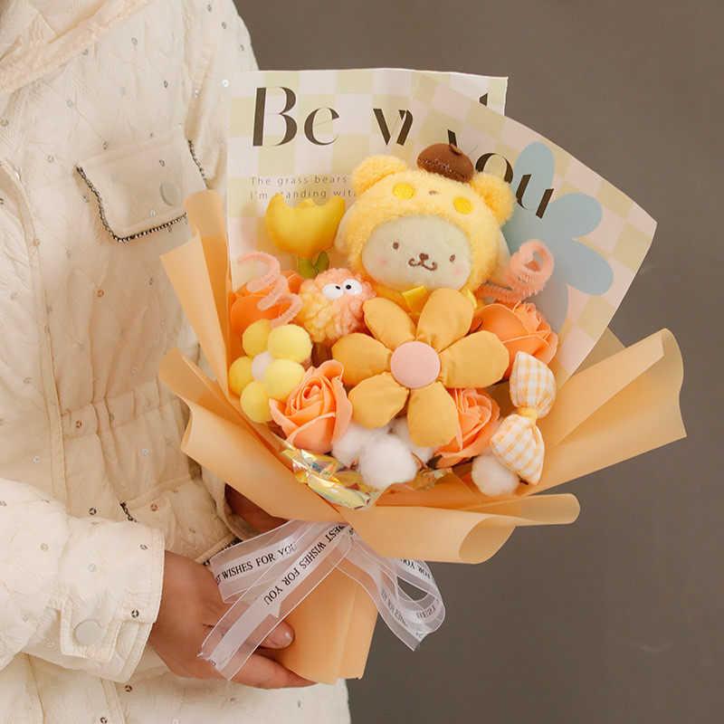 Pochacco Soft Plush Flower Bouquet Graduation Mother's Day Gift 35cm 13.78inches
