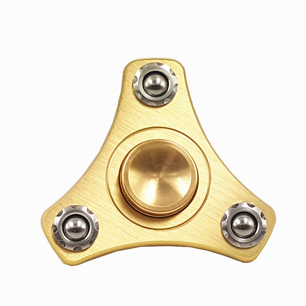 Brushed Metal Triangle Shaped Fidget Spinner