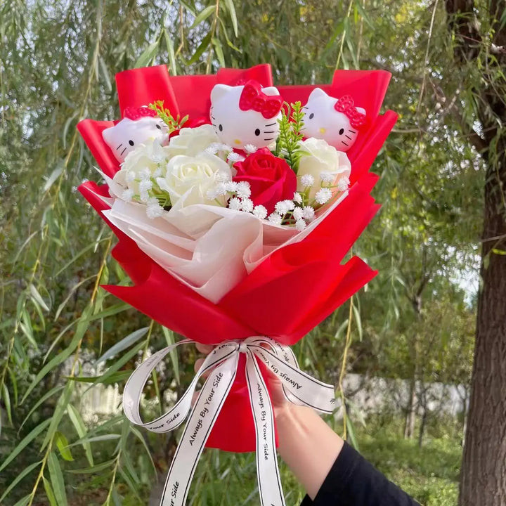 Hello Kitty Flower Bouquet Mother's Day Graduation 30cm 11.81inches Red