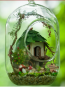 Fairy Tree House DIY Miniature House Model Glass Globe Ornament with Voice Control Led Lights Christmas Gift Idea