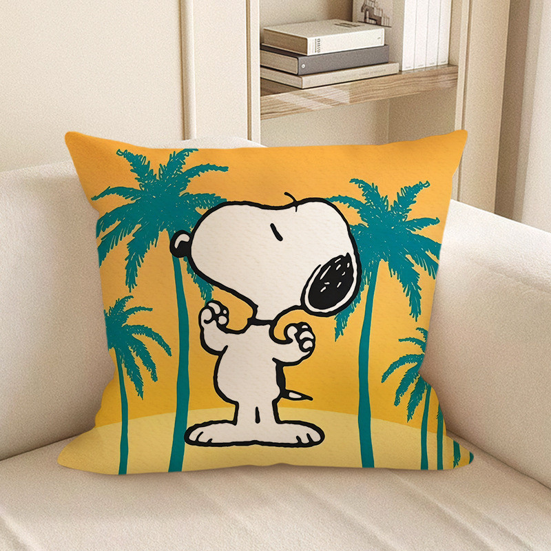 Snoopy Between Palm Trees Soft Stuffed Plush Pillow Multiple Sizes
