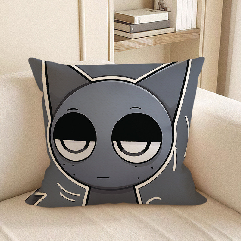 Sprunki Incredibox Gray Soft Stuffed Plush Pillow Multiple Sizes