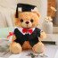 Light Brown Graduation Bear with Robe Soft Stuffed Plush 25cm 9.84inches Blue Black Red